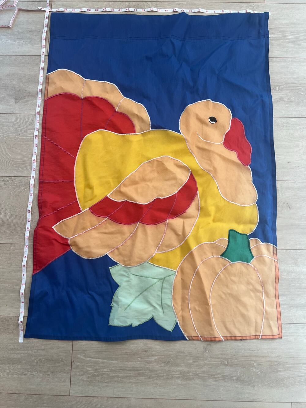 Vintage Outdoor Porch Flag Winter Holiday Thanksgiving Harvest Turkey JL